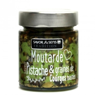 Moutarde saveur pistache et graines de courges toastées - Savor et Sens -