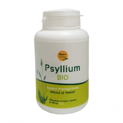 Psyllium BIO 120 géllules ECOCERT AB - sans gluten - Nature et Partage