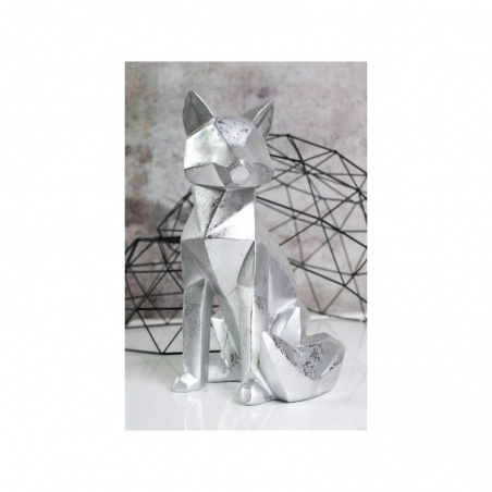 Statue renard 3d origami foxy mat h 25 cm