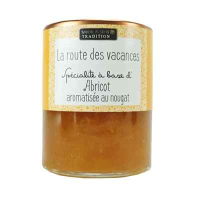 Confiture La Route des Vacances spécialité à base d'Abricot aromatisé au Nougat Savor et Sens Tradition