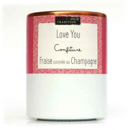 Confiture LOVE YOU : Fraise cuisinée au Champagne Savor et Sens Tradition