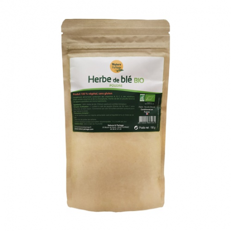 Poudre Herbe Blé 150 g ECOCERT AB - sans additif- Nature et Partage