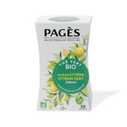 thé vert citron BIO -  Pagès - 20 sachets