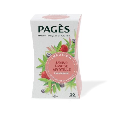 infusion fraise myrtille BIO Pagès -20 sachets