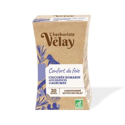 Infusion Bio Chicorée Romarin aux essences de Citron & Citron vert - Confort du foie