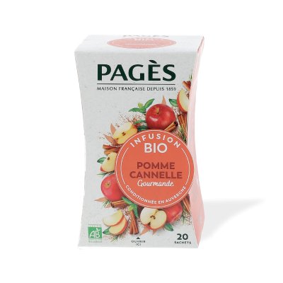 Infusion Bio à la Pomme et à la Cannelle - Gourmande Pagès - 20 sachets